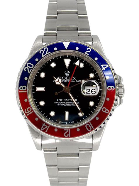 rolex gmt-master ii pepsi 40mm in acciaio ref 16710|rolex gmt master pepsi bezel.